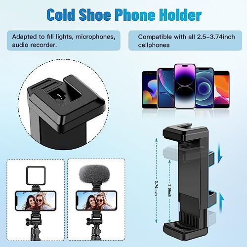 Phone Tripod, 70" Cell Phone Tripod Stand, Selfie Stick Tripod with Remote and Phone Holder, Cell Phone Tripod for Recording/Vlogging/Live Streaming, Compatible with iPhone Android GoPro