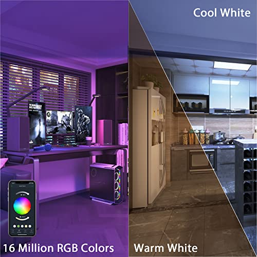 LUMIMAN Smart Light Bulbs, Alexa Light Bulb, WiFi Full Color Changing Light Bulb, Music Sync, Warm to Cool White Smart Bulb, A19 800LM 7.5W, Works with Alexa Google Home, No Hub Required, 2 Pack