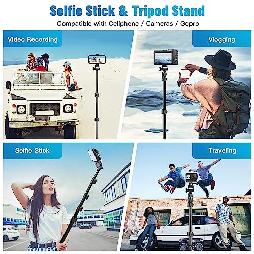 Phone Tripod, 70" Cell Phone Tripod Stand, Selfie Stick Tripod with Remote and Phone Holder, Cell Phone Tripod for Recording/Vlogging/Live Streaming, Compatible with iPhone Android GoPro