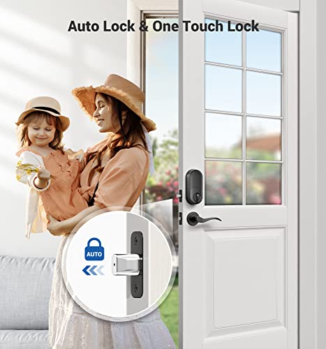 Veise Smart Lock, Fingerprint Door Lock, 7-in-1 Keyless Entry Door Lock with App Control, Electronic Touchscreen Keypad, Smart Deadbolt, Biometric Smart Locks for Front Door, Matte Black