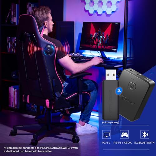 GTRACING Gaming Chair with Footrest Speakers Video Game Chair Bluetooth Music Heavy Duty Ergonomic Computer Office Desk Chair (Colorful)
