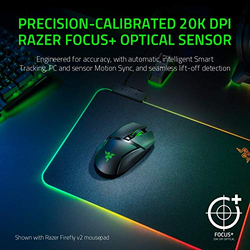 Razer Basilisk Ultimate HyperSpeed Wireless Gaming Mouse: Fastest Gaming Mouse Switch - 20K DPI Optical Sensor - Chroma RGB Lighting - 11 Programmable Buttons - 100 Hr Battery - Classic Black