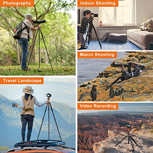 JOILCAN Tripod for Camera, 81" Camera Tripod Stand, 83 inches DSLR Tripods & Monopods, Heavy Duty Travel Tripod for Binoculars Laser Level Spotting Scope Telescope, Professional Complete Tripod Units