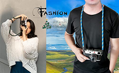Eorefo Camera Strap Vintage 100cm Nylon Climbing Rope Camera Neck Shoulder Strap for Micro Single and DSLR Camera.(Army Green)