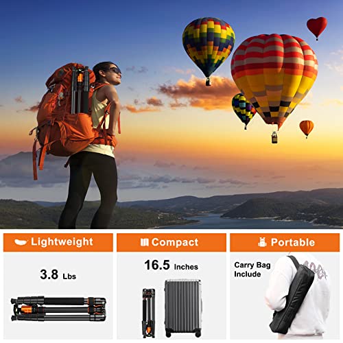 JOILCAN Tripod for Camera, 81" Camera Tripod Stand, 83 inches DSLR Tripods & Monopods, Heavy Duty Travel Tripod for Binoculars Laser Level Spotting Scope Telescope, Professional Complete Tripod Units