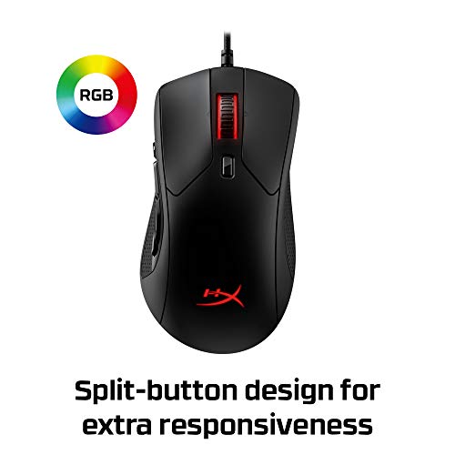 HyperX Pulsefire Raid – Gaming Mouse, 11 Programmable Buttons, RGB, Ergonomic Design, Comfortable Side Grips, Software-Controlled Customization,Black