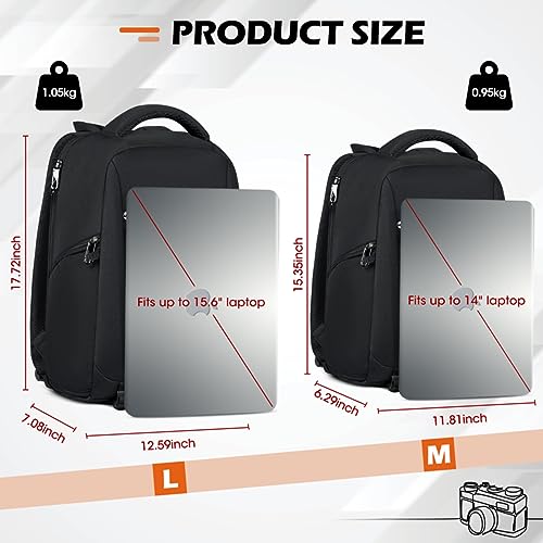 Camera Bag Professional Camera Backpack for DSLR SLR Mirrorless Camera Waterproof Camera Laptop Backpack 14 Inch with Rain Cover Anti Theft Travel Camera Case Large Capacity Photography Backpack Black