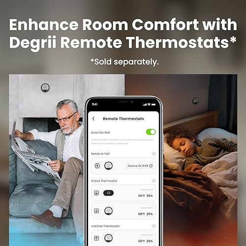 Degrii Smart Thermostat with Energy Saving, Programmable WiFi Thermostat with App Control, DIY Installation, Work with Google and Alexa