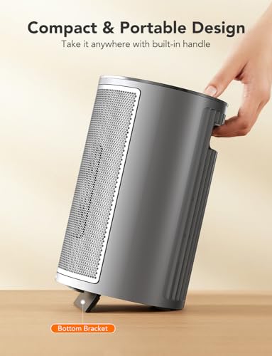 GoveeLife Space Heater for Indoor Use, 1500W Fast Electric Heater with Smart Thermostat, Wi-Fi App & Voice Remote Control, Small Heater Safety for Bedroom Home Indoors Office Desk Portable, Grey