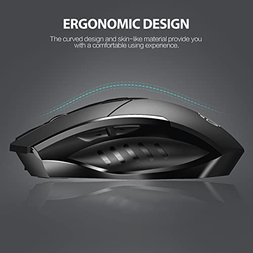 INPHIC Mouse, 3 Modes Bluetooth 5.0&4.0 Mouse 2.4G Rechargeable Wireless Mouse with 6 Buttons, Ergonomic Computer Mouse for Laptop, Mac, PC etc.
