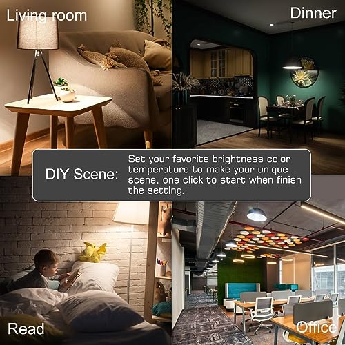 MELPO Alexa Light Bulb 130W Equivalent, Smart Light Bulbs Warm White to Daylight Tunable, A19 E26 Bluetooth LED Bulbs for Bedroom Kitchen Living Room Office（8 Pack）