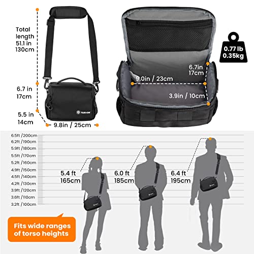 TARION Camera Bag Case DSLR Messenger Bag Small Camera Bag DSLR Shoulder Bag Camera Satchel Bag Gadget Bag Crossbody Sling Bag Case for SLR Mirrorless Compact Cameras Street Photography TSB-S