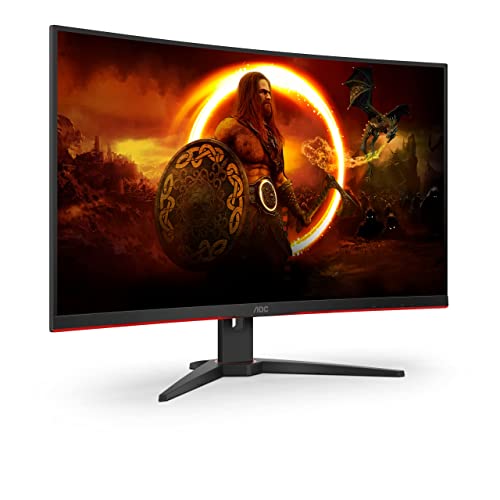 AOC C32G2ZE 32" Curved Frameless Gaming Monitor, Full HD 1920x1080, VA, 0.5ms 240Hz, AMD FreeSync Premium, DP/HDMI/VGA, VESA, 3-3-1 Re-Spawn Program, Xbox PS5 Switch,Black