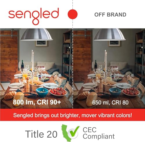 Sengled Alexa WiFi Light Bulb - Smart Bulbs That Work with Alexa/Google Assistant, A19 Daylight (5000K) - No Hub Required, 800LM 60W High CRI)60 Equivalent, Pack of 4