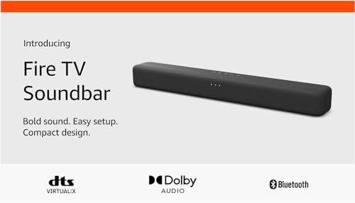 Introducing Amazon Fire TV Soundbar, 2.0 speaker with DTS Virtual:X and Dolby Audio, Bluetooth connectivity