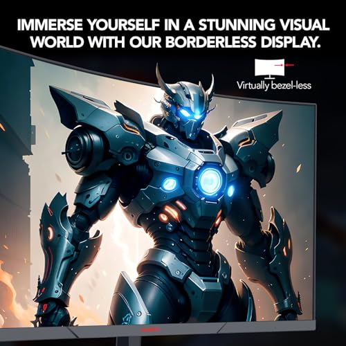 KOORUI 27 Inch Computer Monitor, QHD 2560P Gaming Monitor 144Hz(1ms, 1800R Curved VA Panel, DP1.2+HDMI*2, AdaptiveSync, Narrow Bezel with Ultra-Thin), Tilt Adjustable,Eye Care