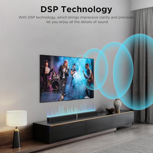 MZEIBO TV Sound Bar, Sound Bars for Smart TV - Bluetooth 2.0 Channel Home Audio Sound Bars - Surround Sound Bars with ARC/Optical/AUX Connection TV Sound Bar Speakers