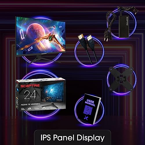 Sceptre IPS 24” Gaming Monitor 165Hz 144Hz Full HD (1920 x 1080) FreeSync Eye Care FPS RTS DisplayPort HDMI Build-in Speakers, Machine Black 2020 (E248B-FPT168),IPS 24" 165Hz