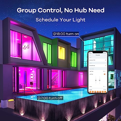 Linkind Smart Light Bulbs, Smart Bulb That Work with Alexa & Google Home, LED Light Bulbs Color Changing, Dynamic Preset Scenes, A19 E26 2.4Ghz RGBTW WiFi Light Bulbs Dimmable 60W, 800 Lumen, 4 Pack
