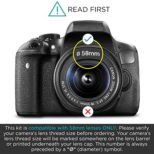 Altura Photo 58MM Lens Filter Kit - Includes 58MM ND Filter, 58MM Polarizer Filter, 58MM UV Filter - UV, CPL Polarizing Filter, Neutral Density for Camera Lens with 58MM Filters + Lens Filter Case