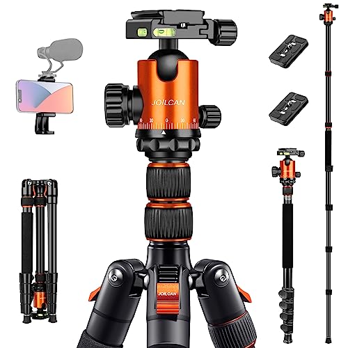 JOILCAN Tripod for Camera, 81" Camera Tripod Stand, 83 inches DSLR Tripods & Monopods, Heavy Duty Travel Tripod for Binoculars Laser Level Spotting Scope Telescope, Professional Complete Tripod Units