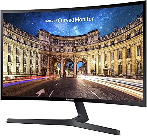 SAMSUNG 23.5” CF396 Curved Computer Monitor, AMD FreeSync for Advanced Gaming, 4ms Response Time, Wide Viewing Angle, Ultra Slim Design, LC24F396FHNXZA, Black