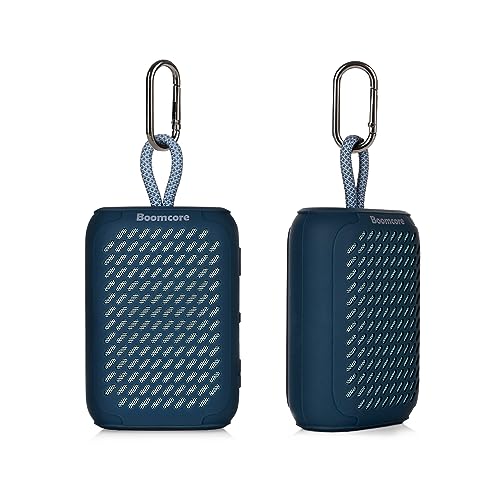 Boomcore Dual Bluetooth Speakers Set, Portable Speakers Set of 2 with Stereo Sound, Audio Enhancement Tech, IPX7 Waterproof Speaker with Clip for Indoor Outdoor - Navy Blue Teal
