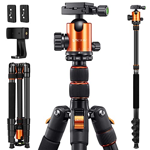 Victiv Tripod for Camera, 82" Camera Tripod Heavy Duty, Aluminum DSLR Tripod Monopod, Tall Travel Tripod for Photography, Professional Camera Tripod Stand for Spotting Scope Telescope Binocular