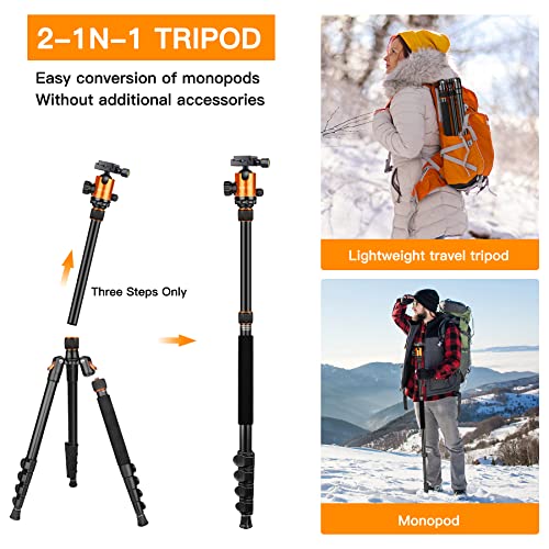 Victiv Tripod for Camera, 82" Camera Tripod Heavy Duty, Aluminum DSLR Tripod Monopod, Tall Travel Tripod for Photography, Professional Camera Tripod Stand for Spotting Scope Telescope Binocular