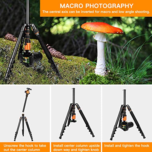 Victiv Tripod for Camera, 82" Camera Tripod Heavy Duty, Aluminum DSLR Tripod Monopod, Tall Travel Tripod for Photography, Professional Camera Tripod Stand for Spotting Scope Telescope Binocular