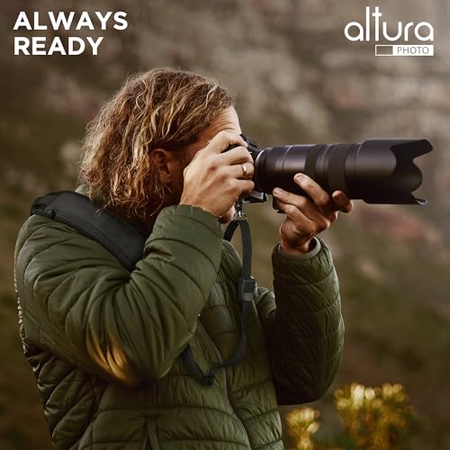 Altura Photo Camera Neck Strap w. Quick Release & Safety Tether For Photographers - Adjustable DSLR Camera Strap for Sony, Nikon & Canon - Safe & Secure Camera Strap