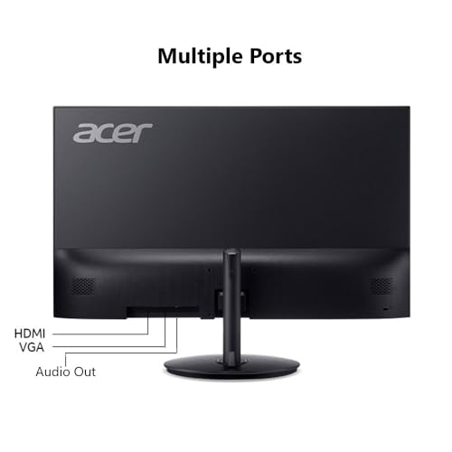 Acer SH242Y Ebmihx 23.8" FHD 1920x1080 Home Office Ultra-Thin IPS Computer Monitor AMD FreeSync 100Hz Zero Frame Height/Swivel/Tilt Adjustable Stand Built-in Speakers HDMI 1.4 & VGA Port