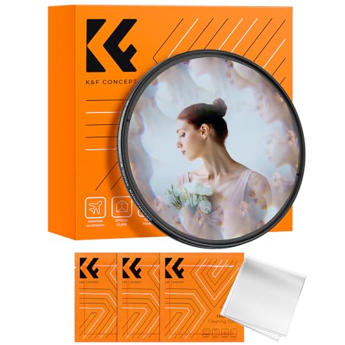 K&F Concept 58mm Kaleidoscope Filter, Special Effects Filter Prism Crystal Glass with Multi Refraction Subjects for Camera Lens