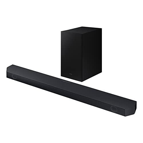 SAMSUNG HW-Q60C 3.1ch Soundbar w/Dolby Audio, Q-Symphony, Adaptive Sound Lite, HDMI eARC, Game Mode, Bluetooth, Tap Sound, Wireless Surround Sound Compatible (Newest Model),Black