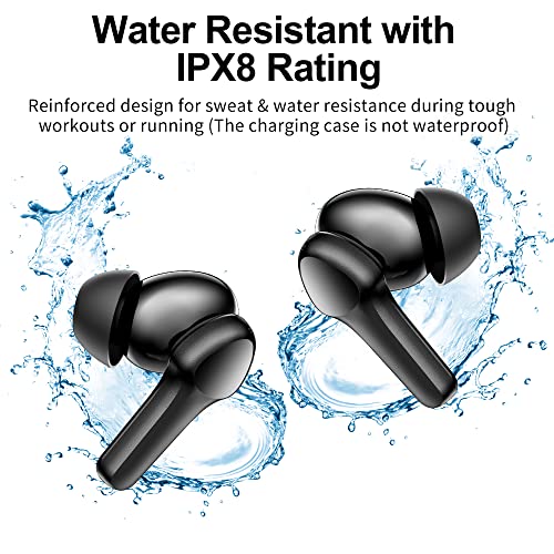 Wireless Earbuds,Immersive Sound Premium Deep Bass Hi-Fi Stereo Headset IPX8 Waterproof Bluetooth 5.3 with 4 Mics Call Noise Cancelling Wearable Technology Rings Earphones for iOS,Android,Workout