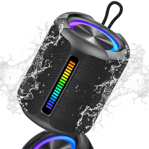 Bluetooth Speaker Wireless Portable, 50W Peak Powerful HD Sound, IPX7 Waterproof Shower Speaker with Deep Bass, Colorful Rhythm Light, Preset EQ, TWS,for Home/Travel/Camping/Party/Beach/Gifts (BT 5.3)