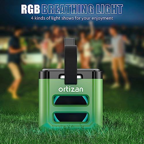 Ortizan Portable Bluetooth Speaker - 100W Powerful Sound and Monstrous Bass, IPX7 Waterproof, 24H Playtime, Power Bank, LED Lights, Preset EQ, Large Outdoor Subwoofer Speaker for Party, Camping