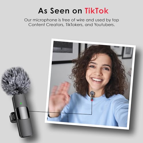 Mini Mic Pro 2024 Professional Wireless Lavalier Microphone for iPhone 15 Pro Max, iPad, Android - 2 Pack Noise Canceling Crystal Clear Recording with USB-C, Live Streaming, YouTube, TikTok