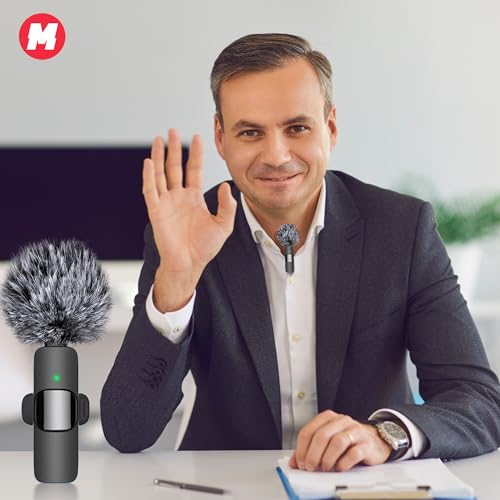 Mini Mic Pro 2024 Professional Wireless Lavalier Microphone for iPhone 15 Pro Max, iPad, Android - 2 Pack Noise Canceling Crystal Clear Recording with USB-C, Live Streaming, YouTube, TikTok