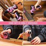 DEKO 126-Piece Pink Tool Kit with Cordless Drill
