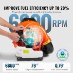 VEVOR 79CC Gas Backpack Leaf Blower, 930CFM