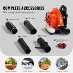 VEVOR 79CC Gas Backpack Leaf Blower, 930CFM