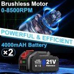 Huhomco Cordless Angle Grinder with Batteries & Charger