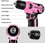 DEKO 126-Piece Pink Tool Kit with Cordless Drill