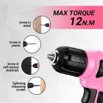 DEKO 126-Piece Pink Tool Kit with Cordless Drill