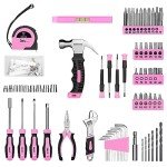 DEKO 126-Piece Pink Tool Kit with Cordless Drill
