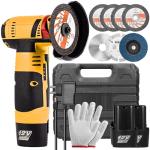 Cordless Mini Angle Grinder with Batteries and Discs