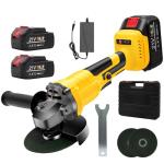 Cordless Brushless Angle Grinder with 2 Batteries