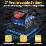 Cordless Brushless Angle Grinder with 2 Batteries