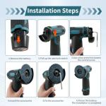 12V Cordless Mini Angle Grinder with Accessories